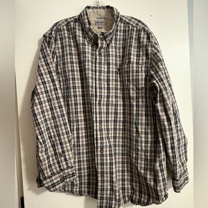 Carhartt‎ Mens Button Front Shirt Long Sleeve Plaid Size XL 100% cotton